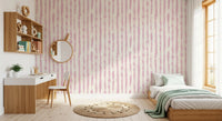 Blush Pink Painted Vertical Stripes Wallpaper⁠