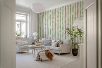 Sage Brushstroke Vertical Stripes Wallpaper⁠