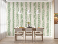 Sage Brushstroke Vertical Stripes Wallpaper⁠