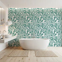 Sage Botanical Leaf Trail Wallpaper⁠