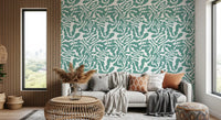 Sage Botanical Leaf Trail Wallpaper⁠