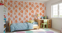 Angelfish wallpaper in a kids bedroom with a blue bed and a wooden desk GD12275