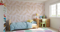 Golden Palm Leaf Outline Pattern Wallpaper⁠