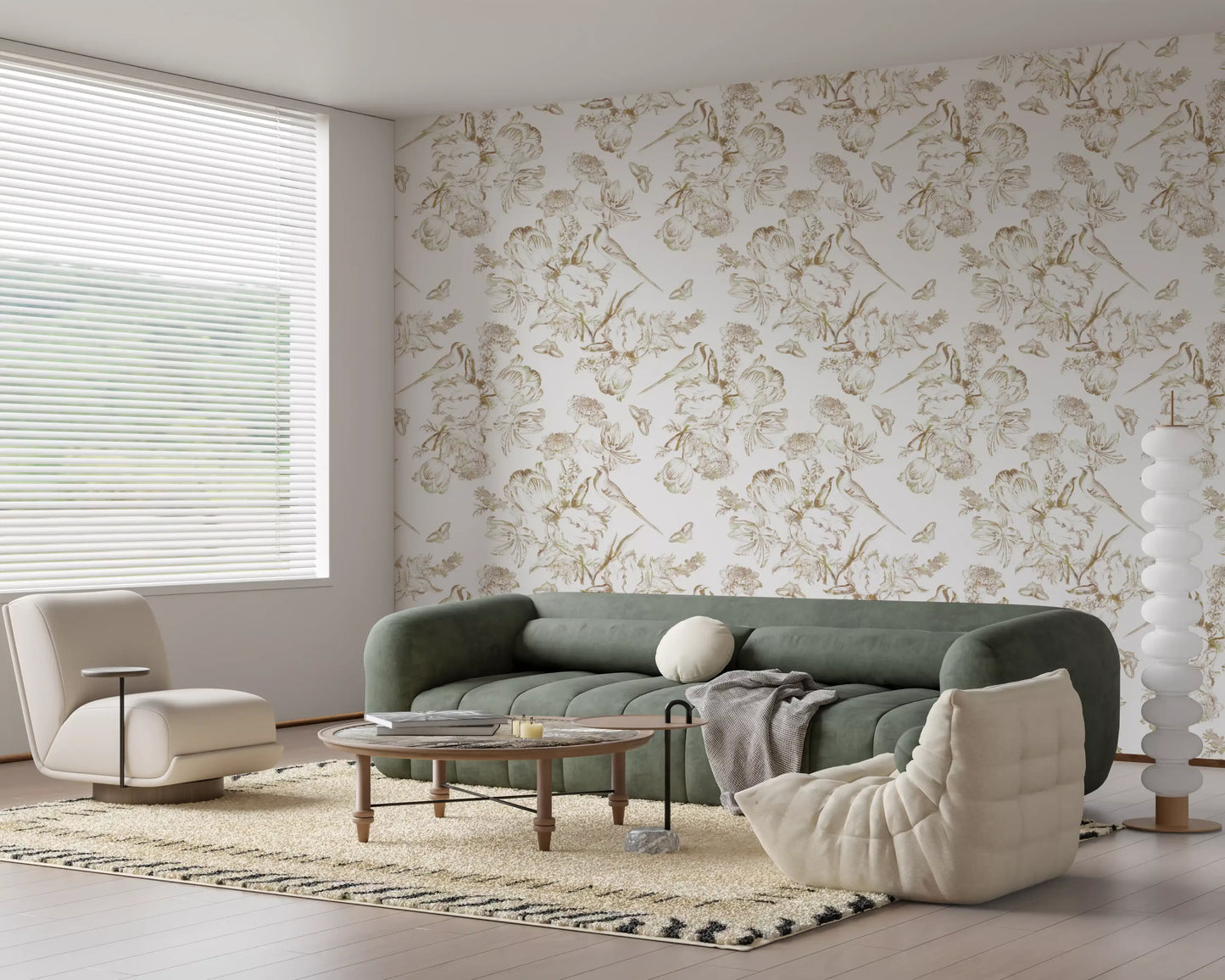 Ethereal Winged Meadow Motif Wallpaper⁠
