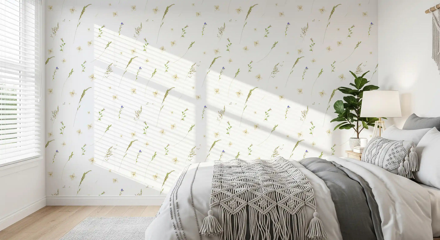 Pressed Meadow Wildflowers Wallpaper⁠