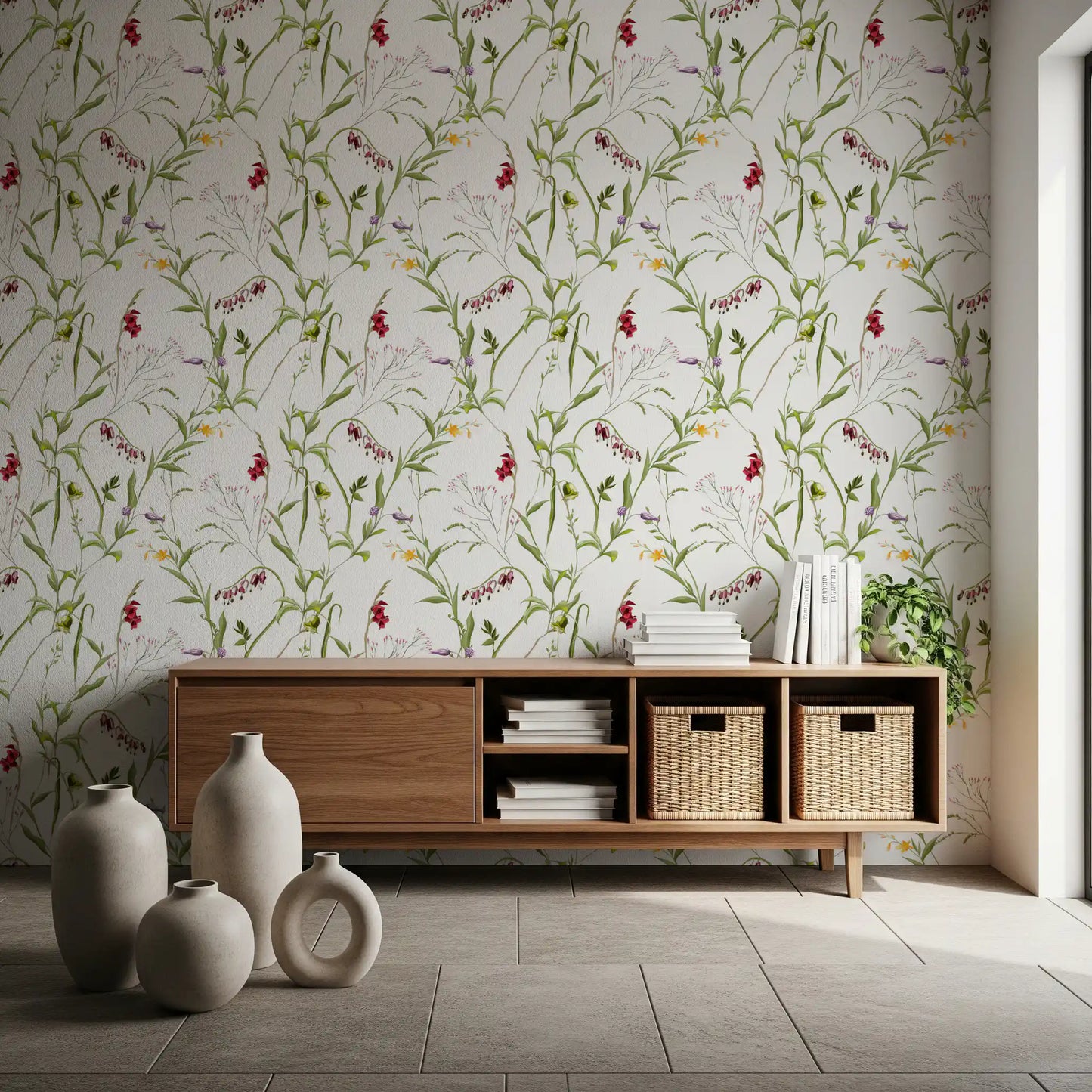 Wildflower Meadow Botanical Wallpaper⁠