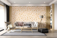 Minimalist Gold Floral Sprigs Wallpaper⁠