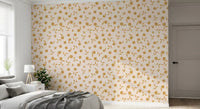 Minimalist Gold Floral Sprigs Wallpaper⁠