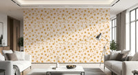 Minimalist Gold Floral Sprigs Wallpaper⁠