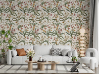 Vintage Botanical Orchid Trail Wallpaper⁠