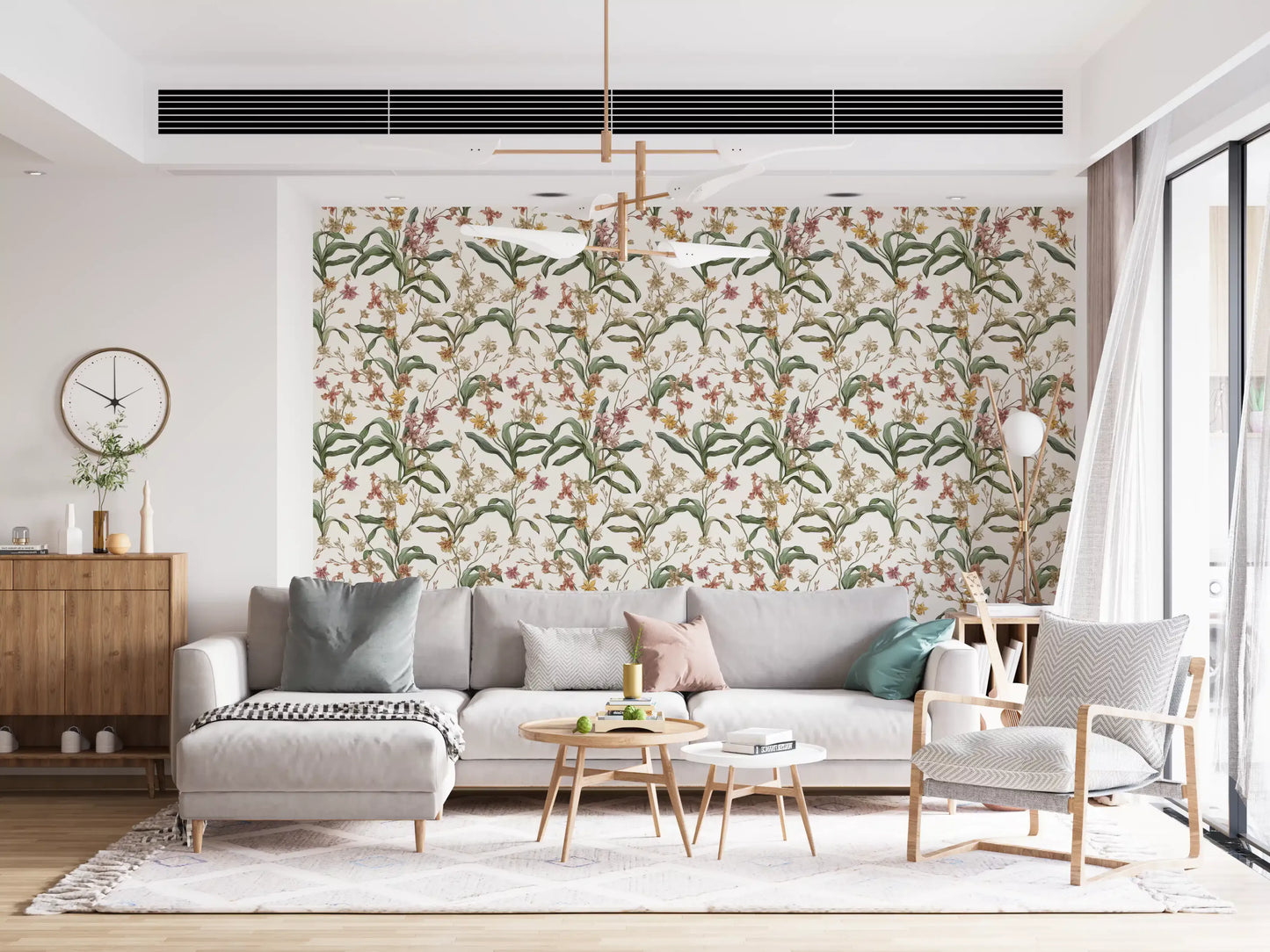 Vintage Botanical Orchid Trail Wallpaper⁠
