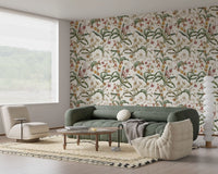 Vintage Botanical Orchid Trail Wallpaper⁠