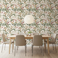 Vintage Botanical Orchid Trail Wallpaper⁠