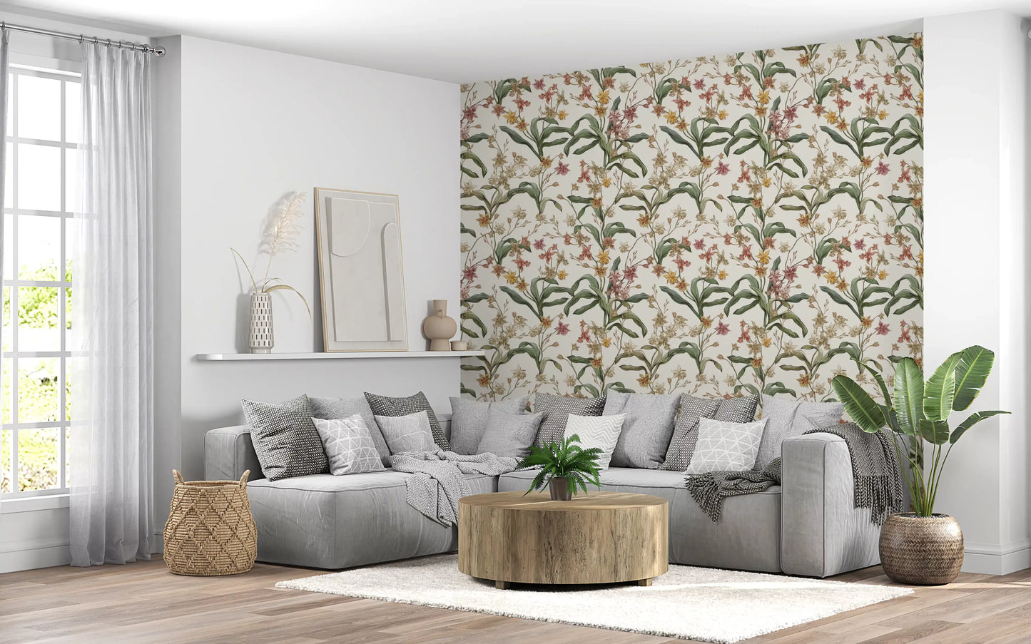 Vintage Botanical Orchid Trail Wallpaper⁠