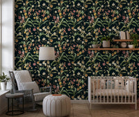 Midnight Botanical Orchard Wallpaper⁠