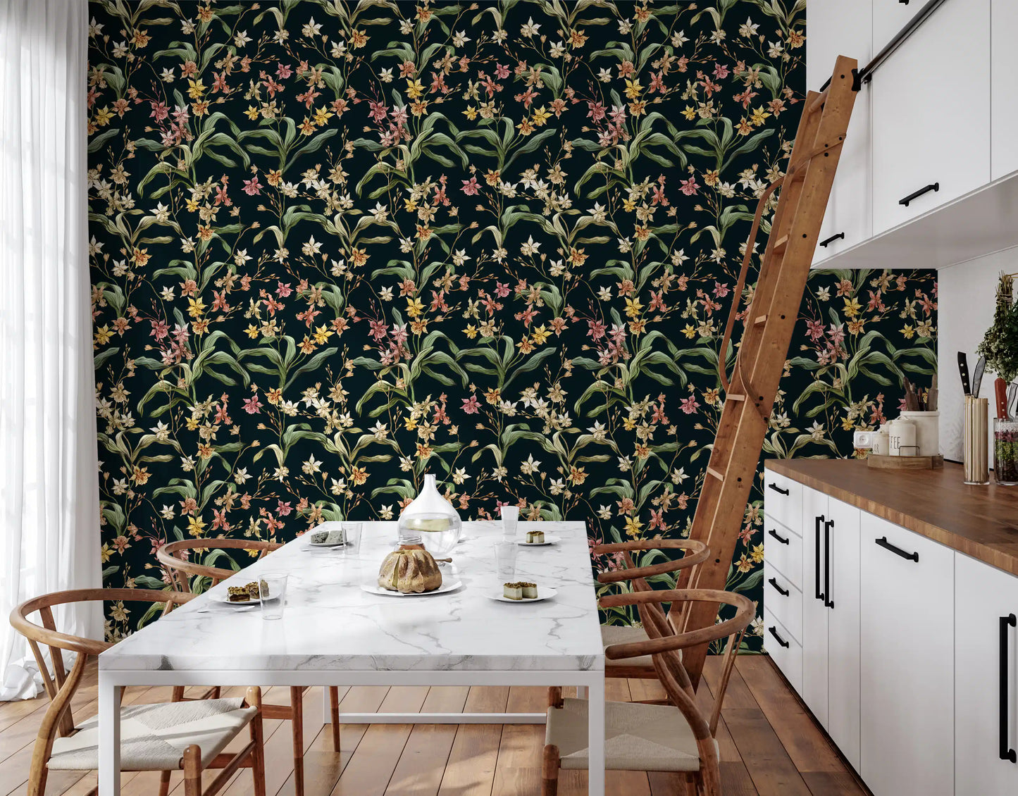 Midnight Botanical Orchard Wallpaper⁠