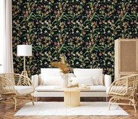 Midnight Botanical Orchard Wallpaper⁠