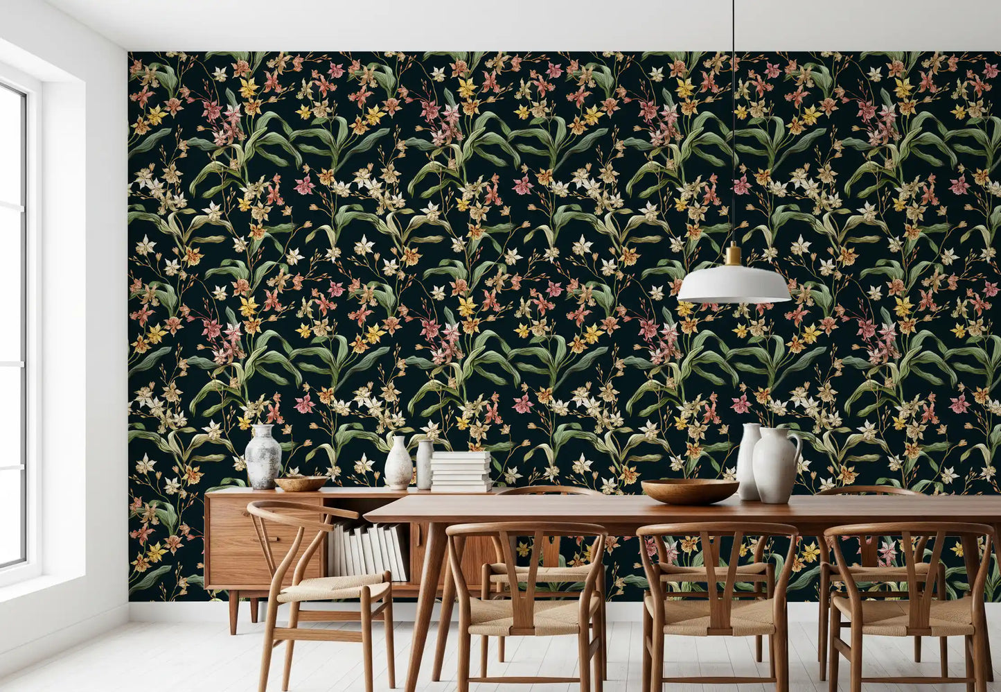 Midnight Botanical Orchard Wallpaper⁠