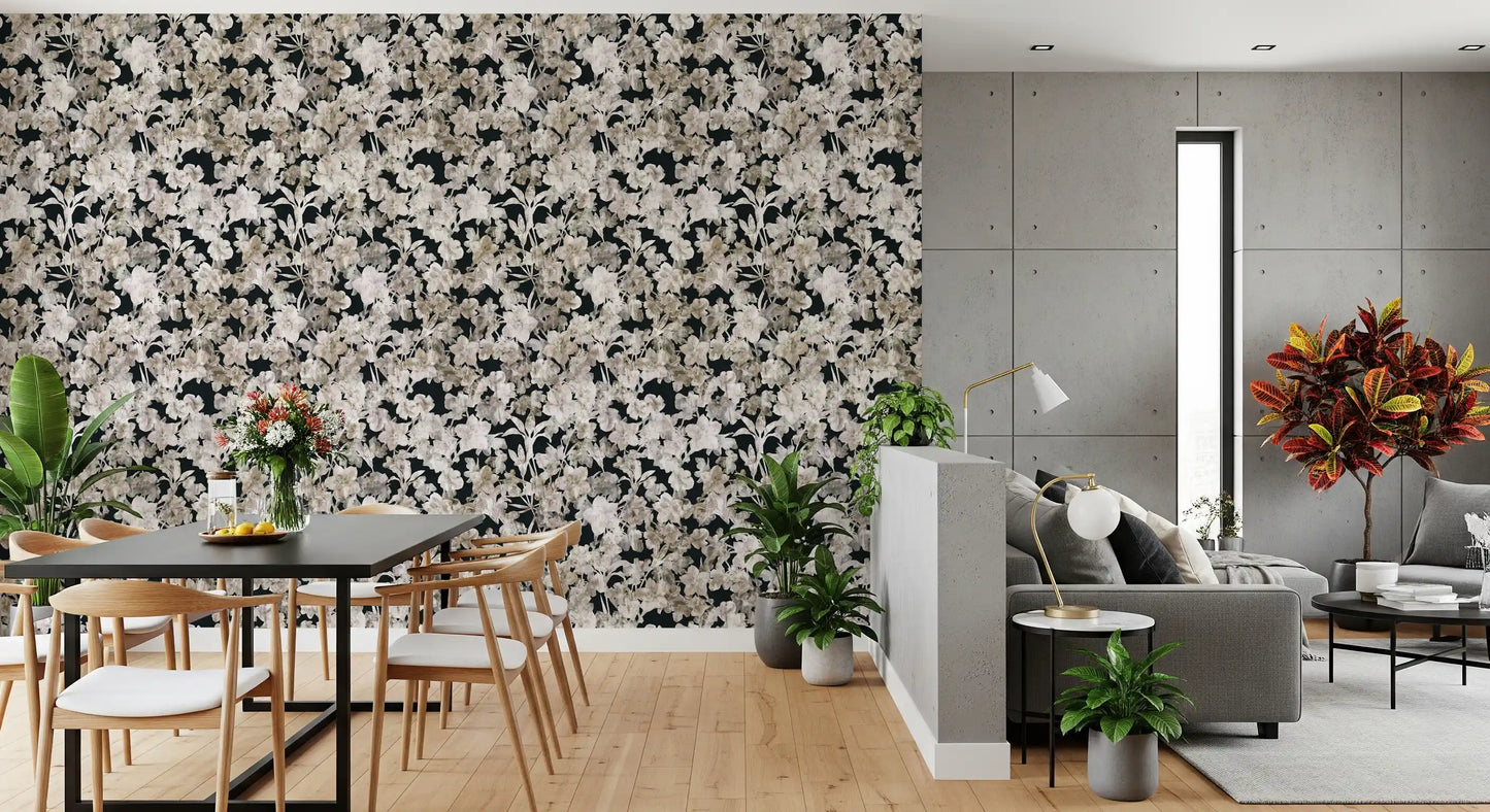 Rustic Floral Silhouette Art Wallpaper⁠
