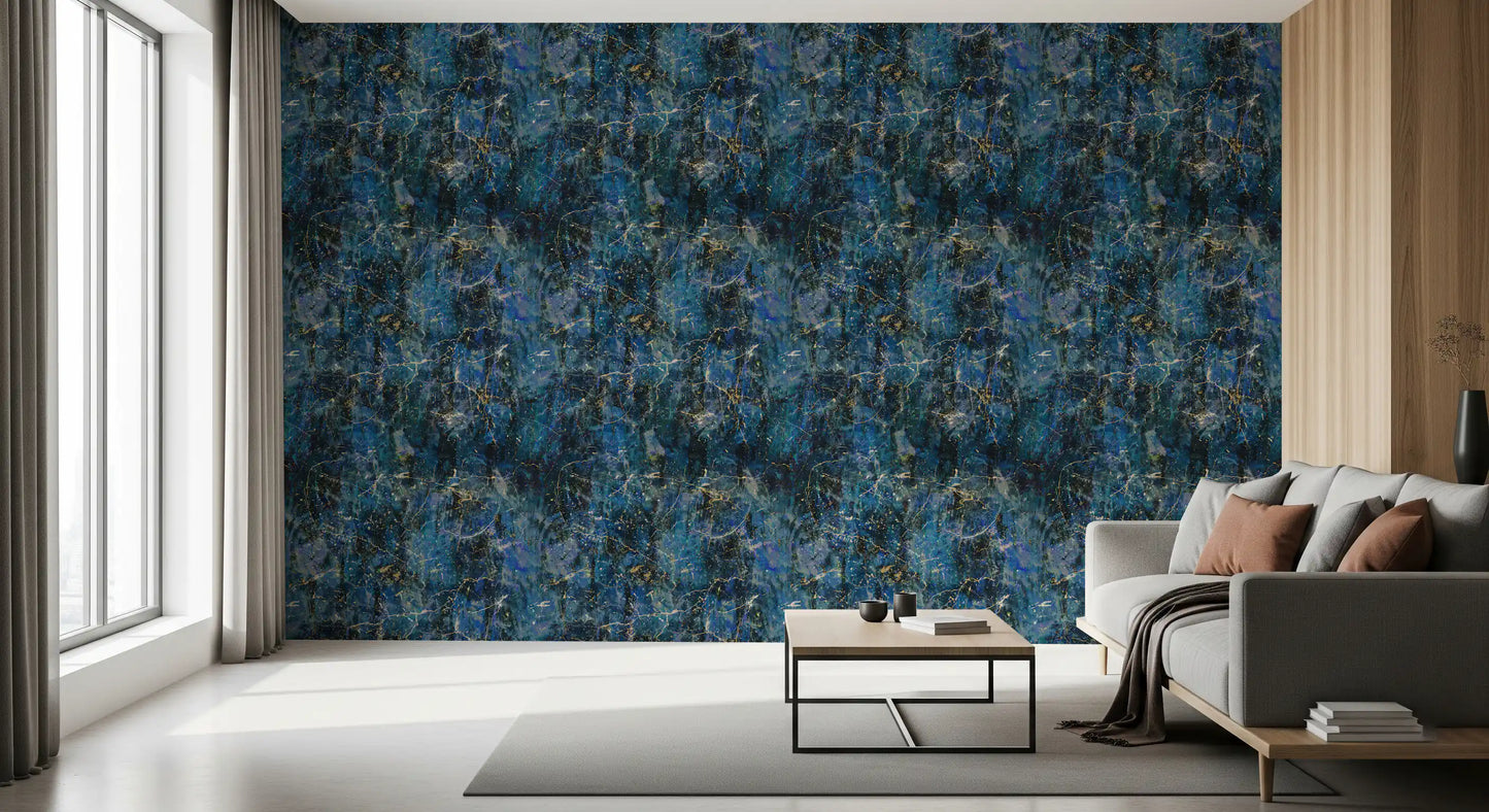 Midnight Marble Vein Abstract Wallpaper⁠