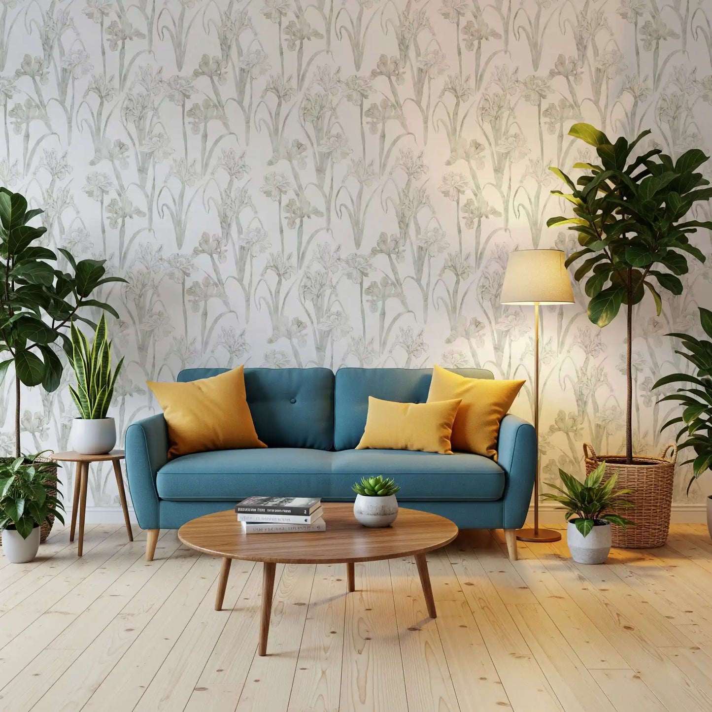 Serene Botanical Sketch Wallpaper⁠