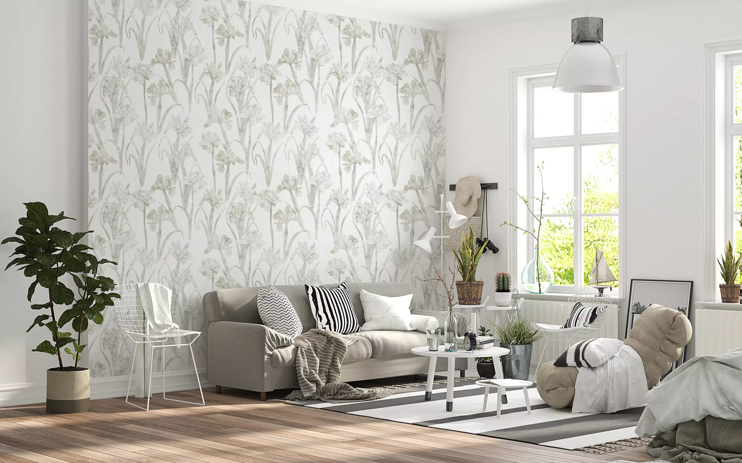 Serene Botanical Sketch Wallpaper⁠