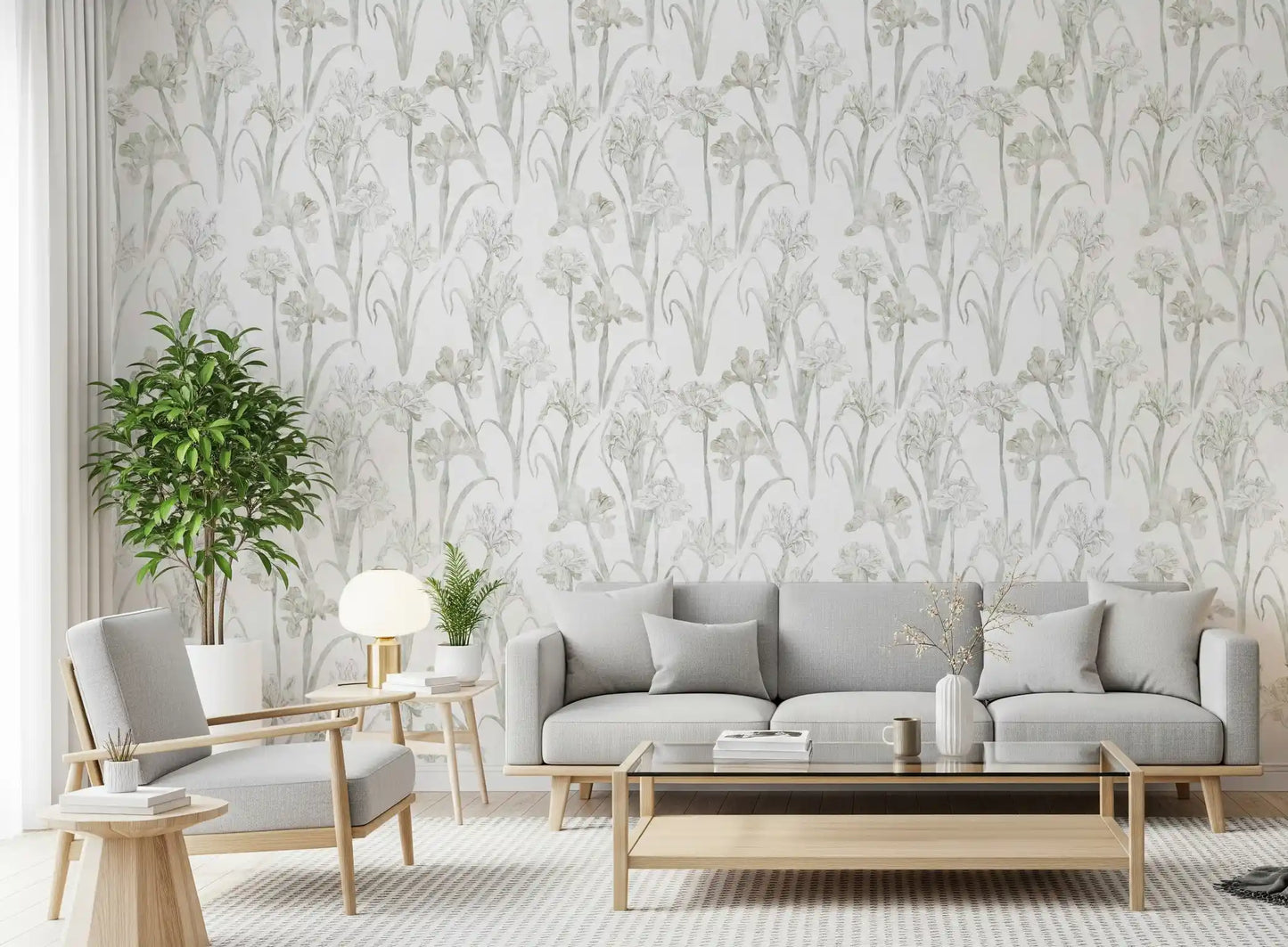Serene Botanical Sketch Wallpaper⁠