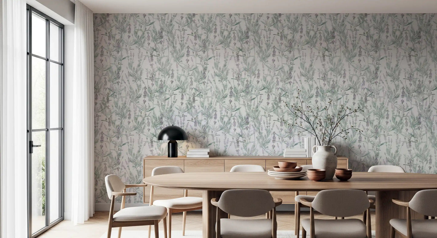 Serene Lavender Sprigs Botanical Wallpaper⁠
