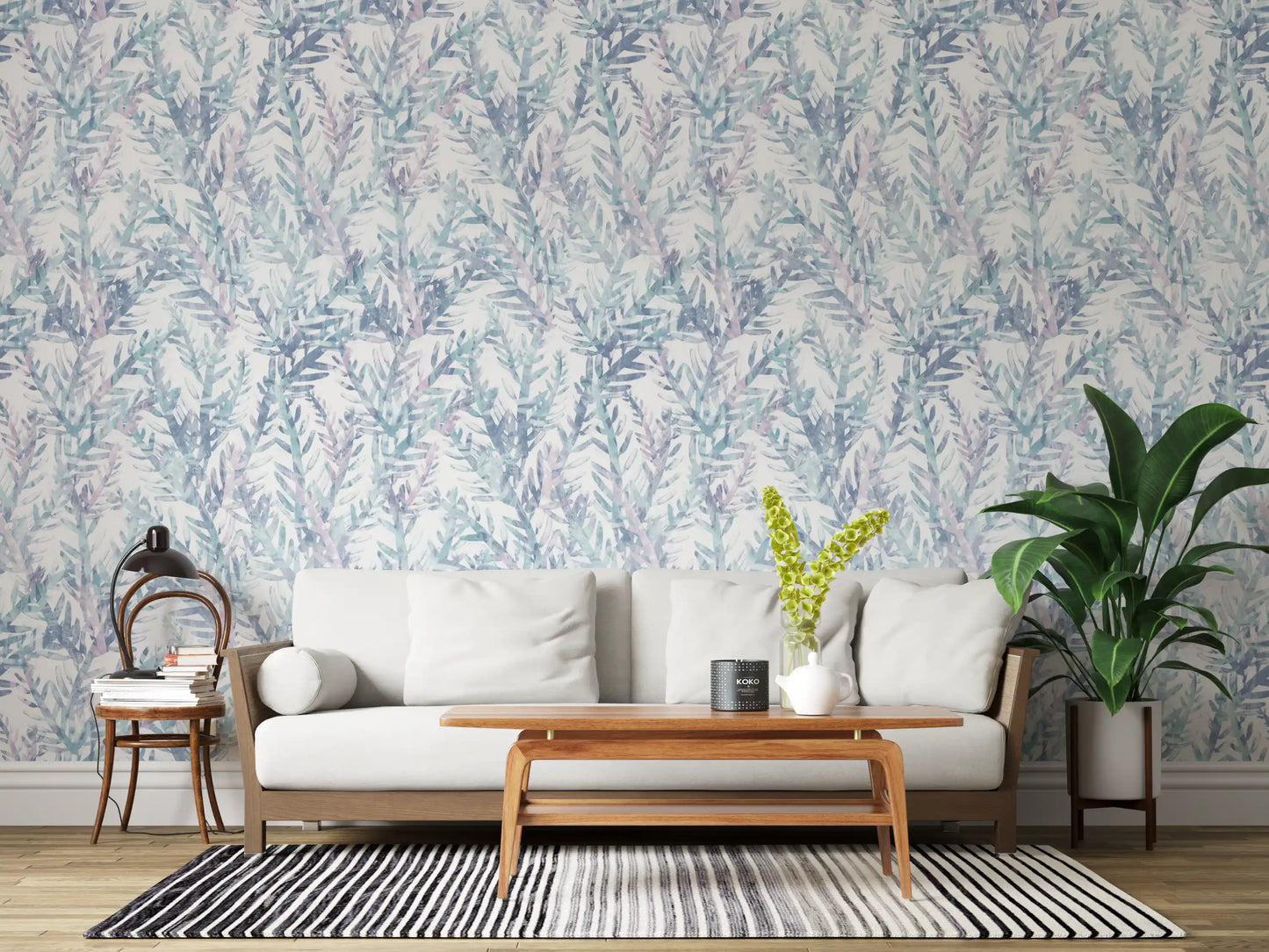 Ethereal Botanical Fern Frost Wallpaper⁠