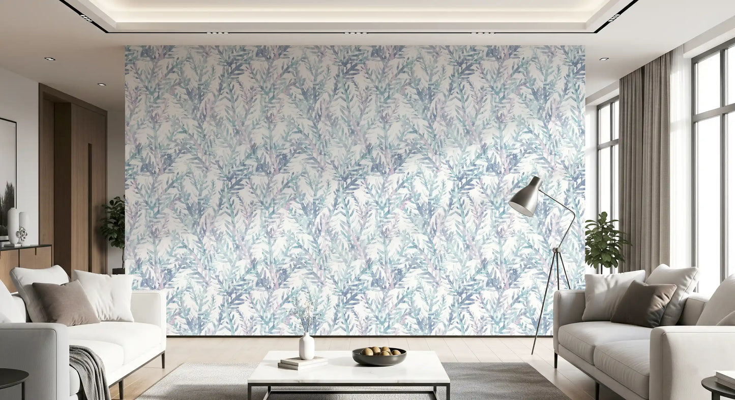 Ethereal Botanical Fern Frost Wallpaper⁠