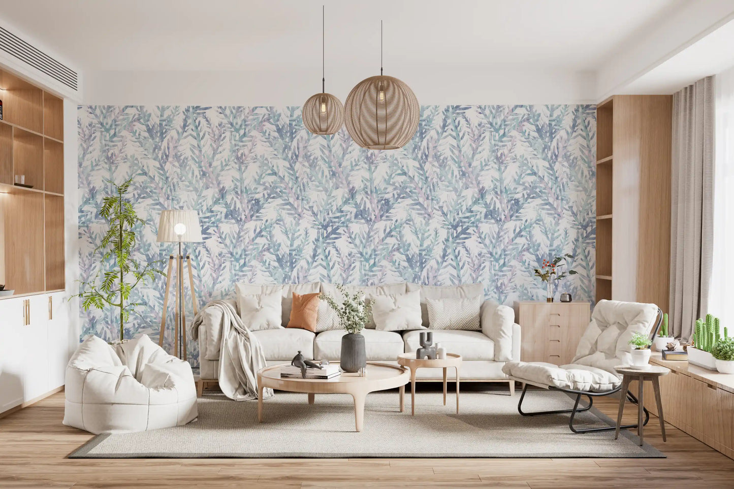 Ethereal Botanical Fern Frost Wallpaper⁠