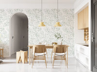 Ethereal Green Leaf Etchings Wallpaper⁠