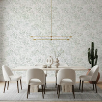 Ethereal Green Leaf Etchings Wallpaper⁠