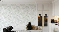 Ethereal Green Leaf Etchings Wallpaper⁠