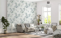 Muted Sage Botanical Sprigs Wallpaper⁠