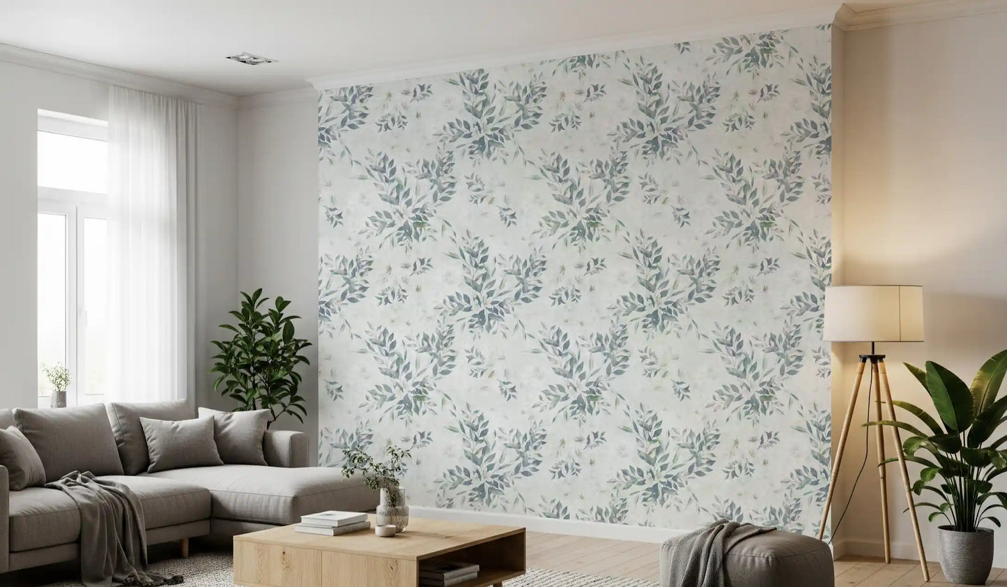 Muted Sage Botanical Sprigs Wallpaper⁠