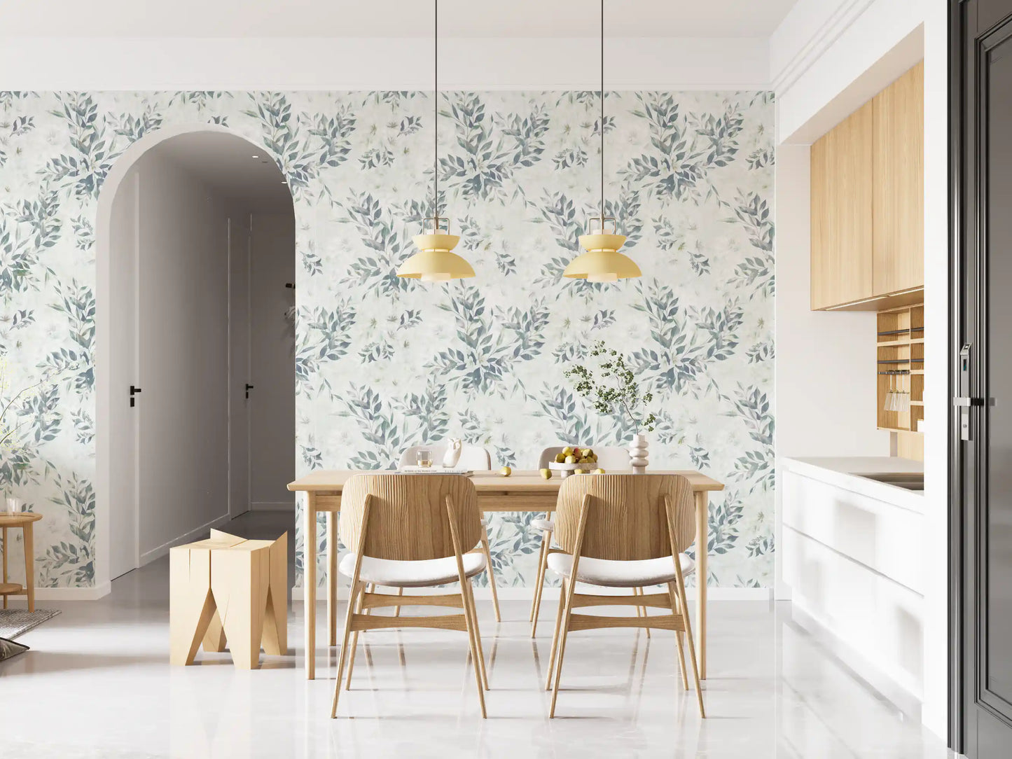 Muted Sage Botanical Sprigs Wallpaper⁠