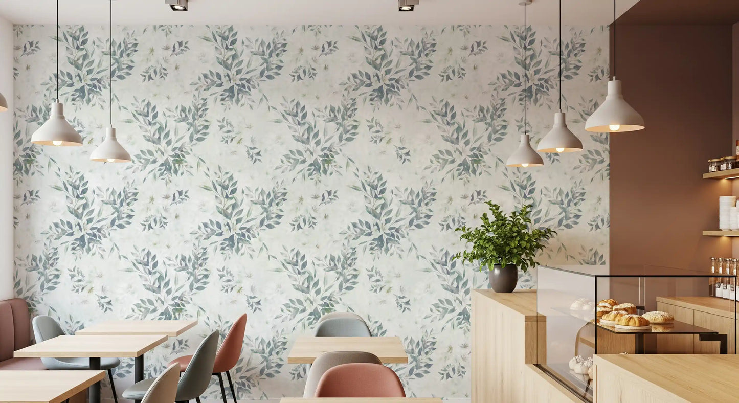 Muted Sage Botanical Sprigs Wallpaper⁠