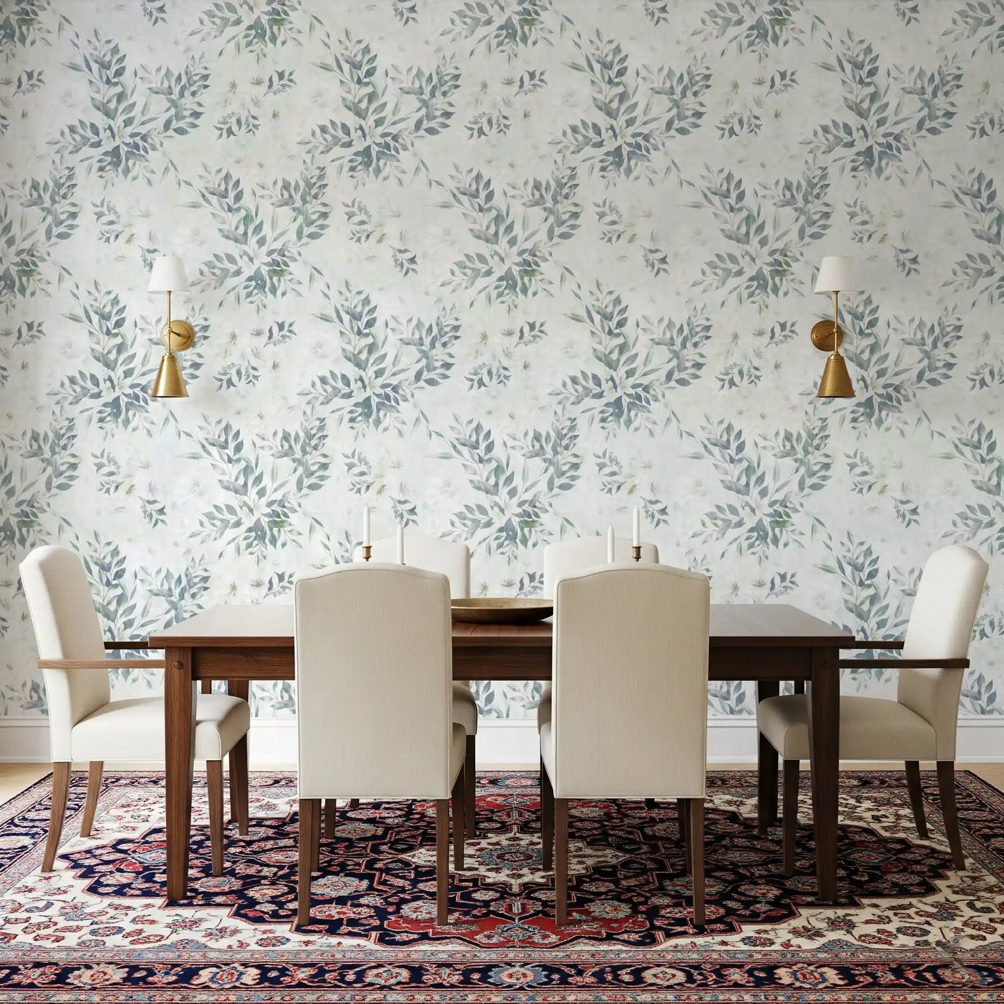 Muted Sage Botanical Sprigs Wallpaper⁠