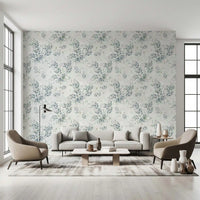 Muted Sage Botanical Sprigs Wallpaper⁠
