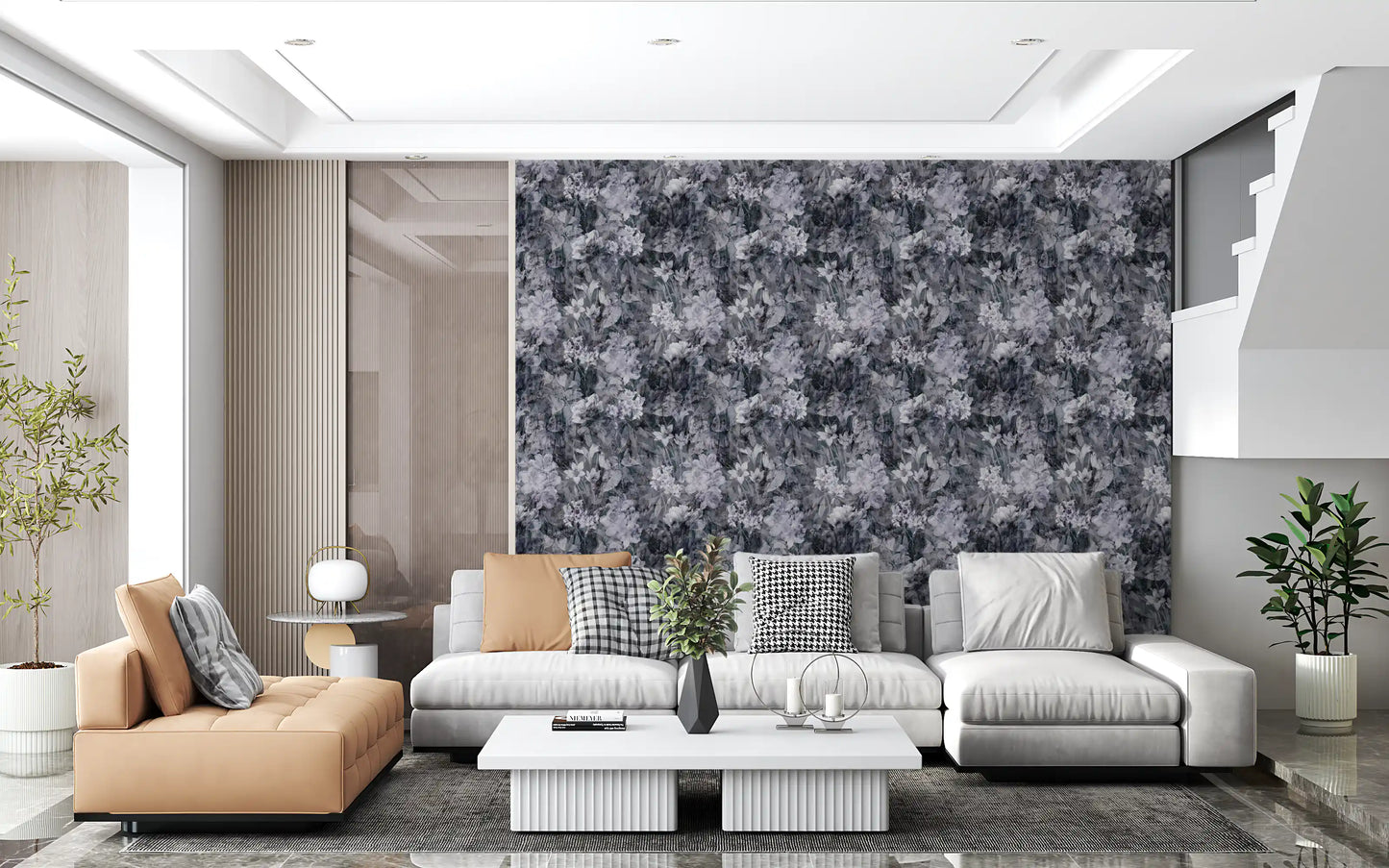 Midnight Flora Grunge Wallpaper⁠