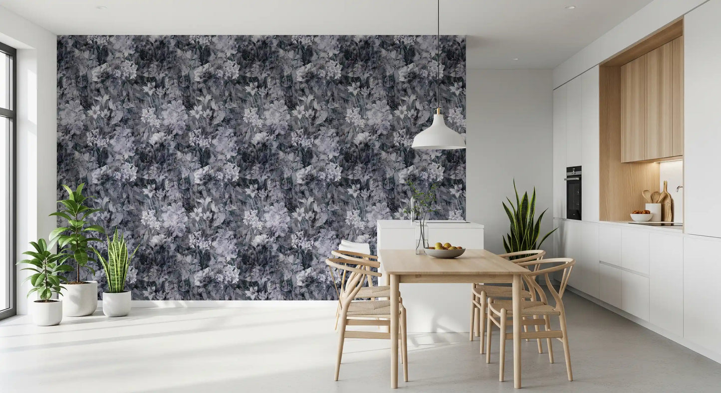 Midnight Flora Grunge Wallpaper⁠