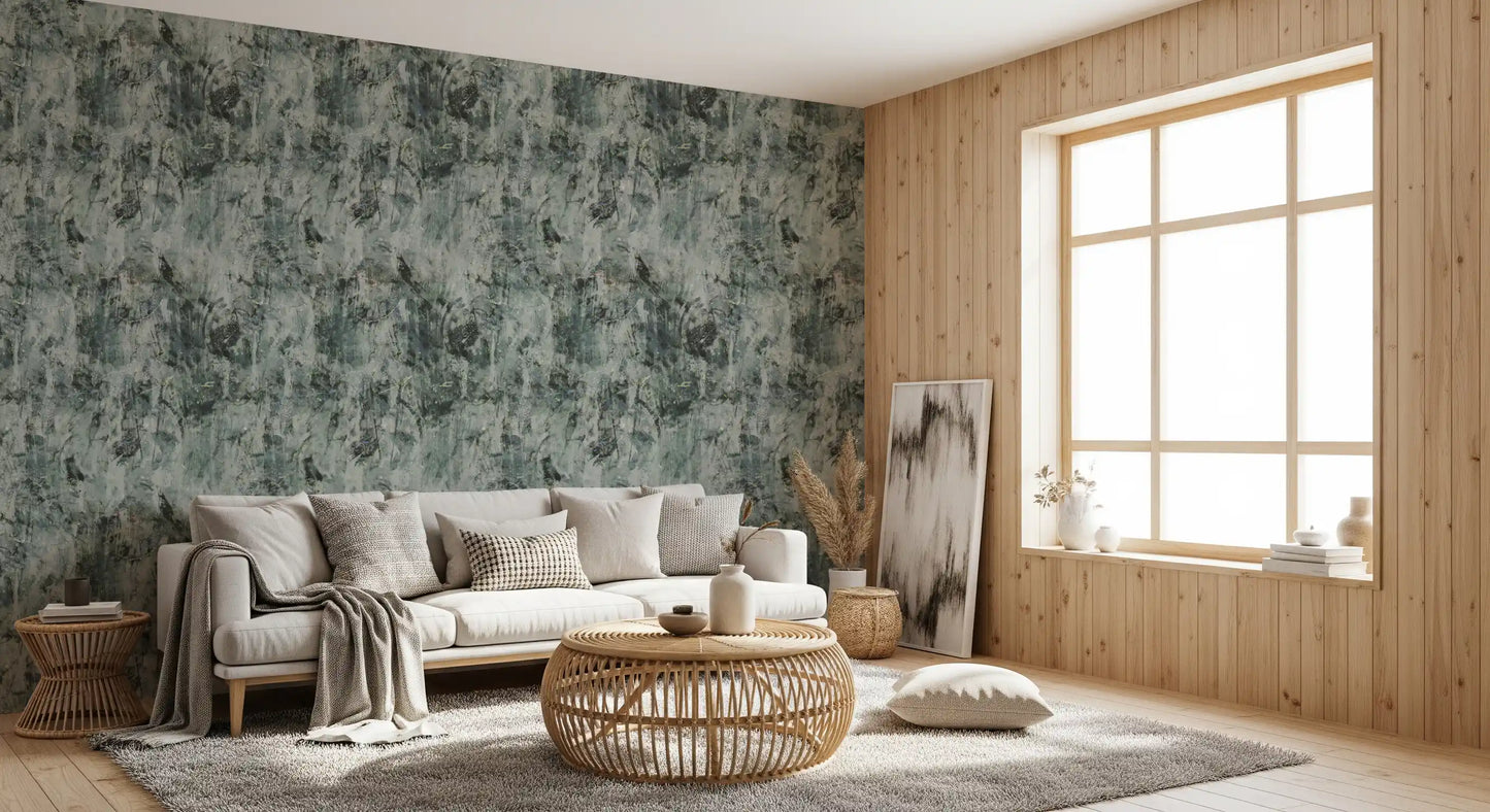 Industrial Sage Concrete Texture Wallpaper⁠