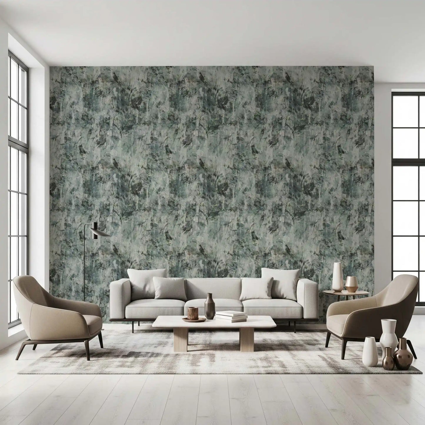 Industrial Sage Concrete Texture Wallpaper⁠