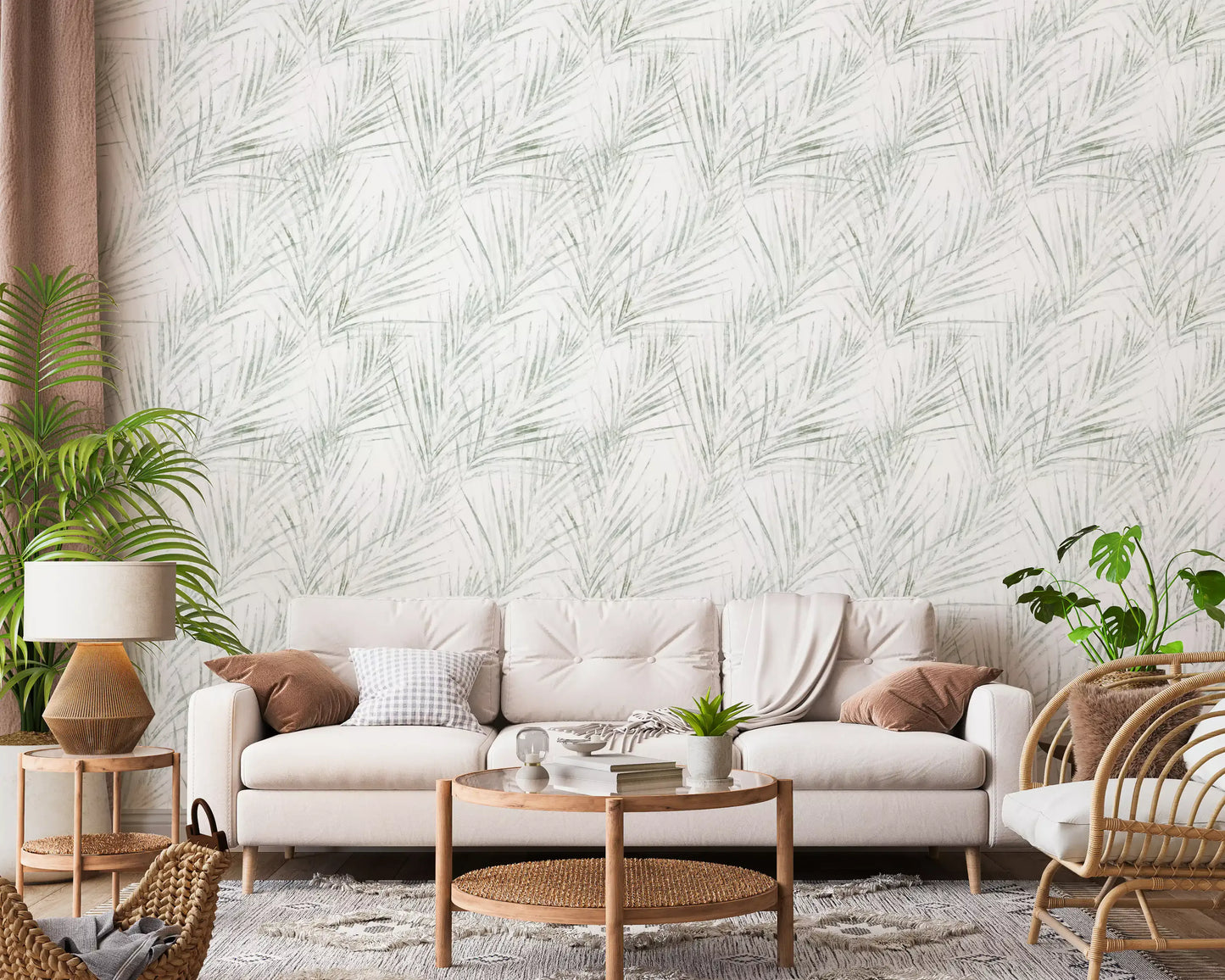 Sage Palm Botanical Sketch Wallpaper⁠