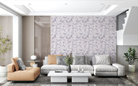 Muted Lavender Botanical Leaf Trail Wallpaper⁠