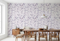 Muted Lavender Botanical Leaf Trail Wallpaper⁠