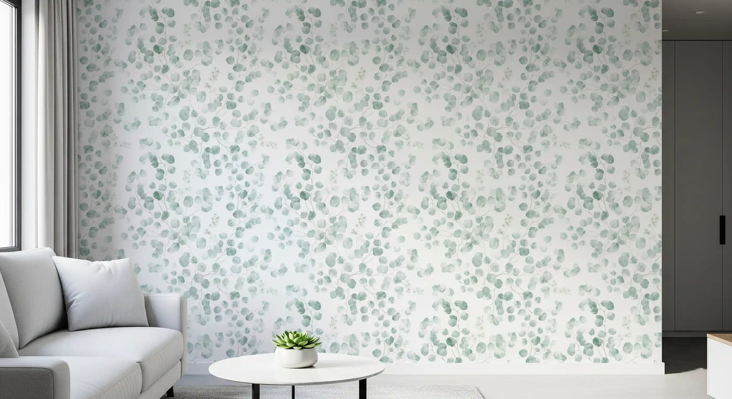 Ethereal Sage Leaf Botanical Repeat Wallpaper⁠