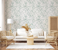 Ethereal Sage Leaf Botanical Repeat Wallpaper⁠