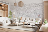 Muted Grey Botanical Foliage Wallpaper⁠